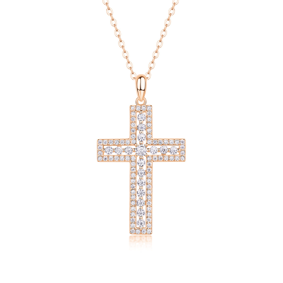 Shelter - A Fashionable And Trendy Necklace Pendant Set With Top-quality Moissanite S925 Silver And Platinum-plated Gold. It Can Be Tested For Gold Rose Gold With A Diamond Pen