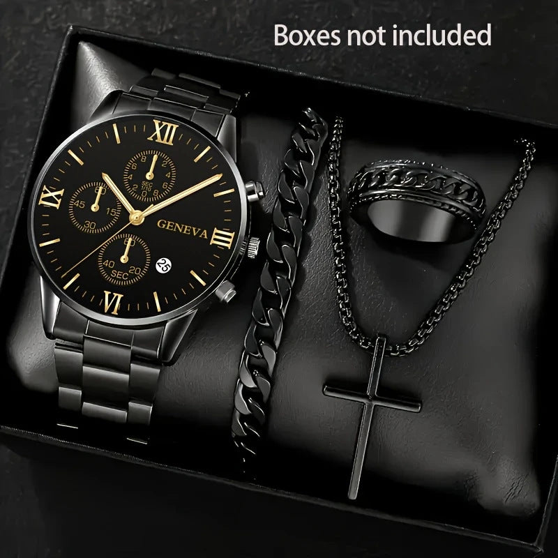 Business-Style Sophisticated Watch Set For Men