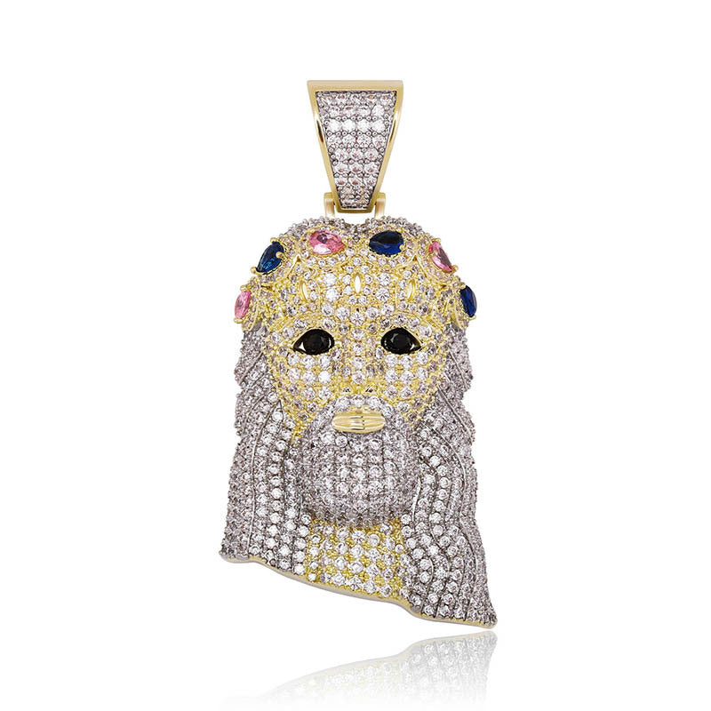 New Arrival Colored Diamond Crown-Adorned Portrait Women's Jewelry Pendant Necklace
